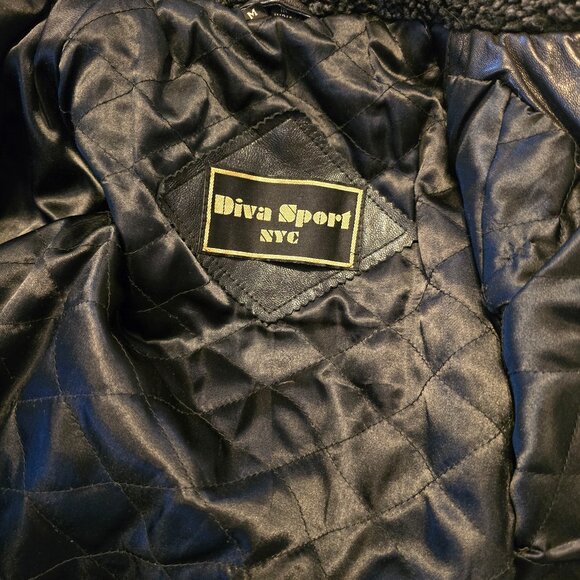 Diva Sport NYC Black Leather Jacket, Size M - Picture 11 of 14